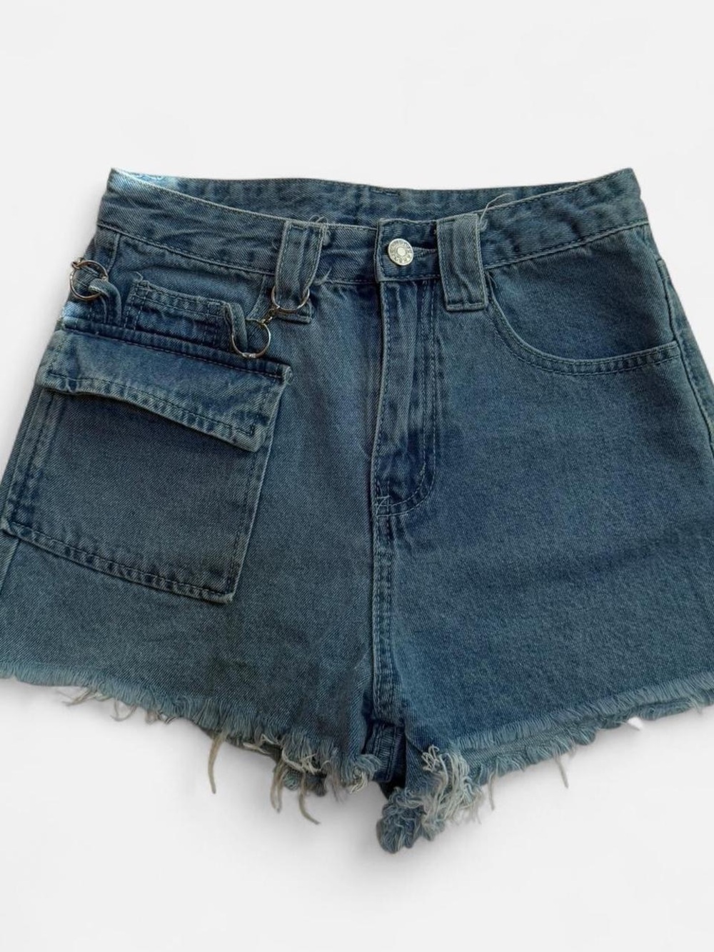star jean shorts with alt hardware